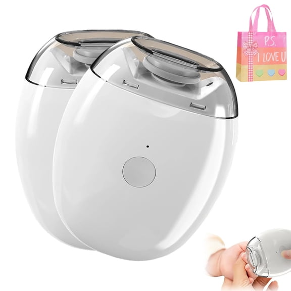 Universal Automatic Fingernail Grinder,Portable Electric Nail Clipper with LED Light and 3 Speeds,360 Silent Auto Fingernail Cutter and Polishing Trimmer for Safe (2 PCS)