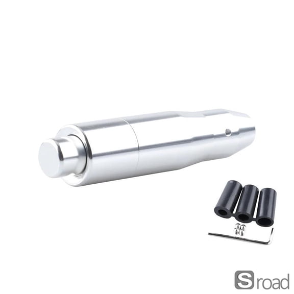 Universal Automatic Gear Shift Knob With Push Button, Aluminum Alloy Modified Gear Lever Knob With Adapters For Most Cars (Silver/Black),White,One Size