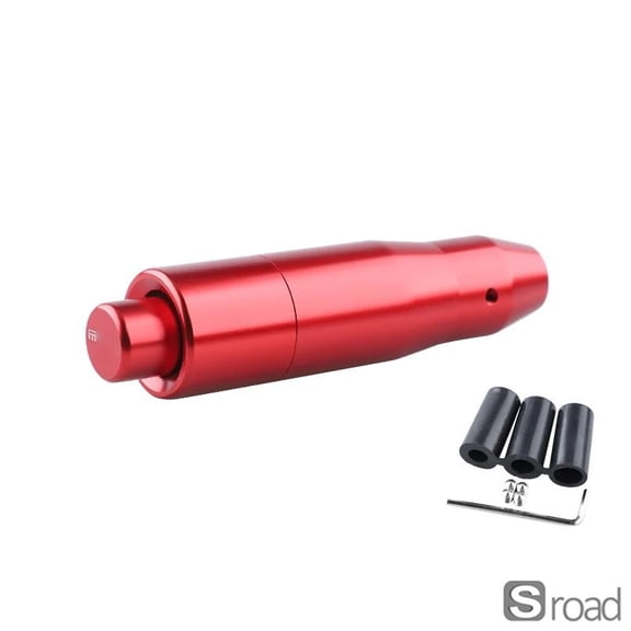 Universal Automatic Gear Shift Knob With Push Button, Aluminum Alloy Modified Gear Lever Knob With Adapters For Most Cars (Silver/Black),Red,One Size