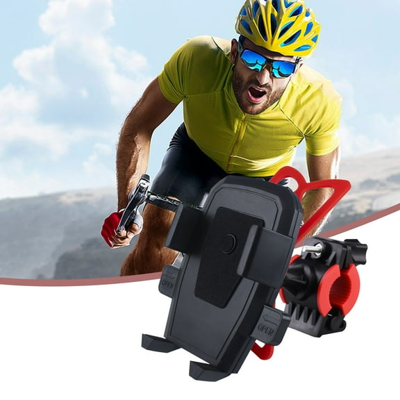 Universal Automatic Lock Bike Phone Mount | 360° Rotating Handlebar Holder for Smartphones | Car & Motorcycle Compatible Stand with Rubber Grips