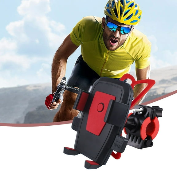 Universal Automatic Lock Bike Phone Mount | 360° Rotating Handlebar Holder for Smartphones | Car & Motorcycle Compatible Stand with Rubber Grips