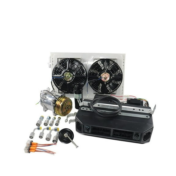 Universal Automotive 12V 24V A/C Air Conditioning Kit For Truck Minibus Van Tractor Digger RV Excavator AC Air Conditioner ,Compact Design