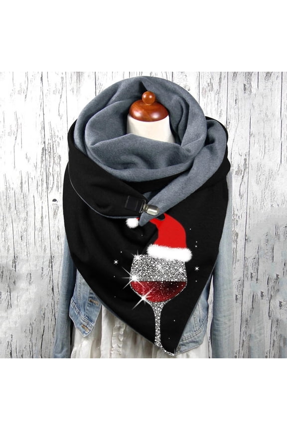Universal Autumn Winter Warm Scarf Printed Elegant Double Layer Buckle Soft Comfortable Scarf Mens Fashion Scarves Shawl Wrap Mens Scarves Satin Silk Scarf Snow Scarfs for Women Vintage Scarves for