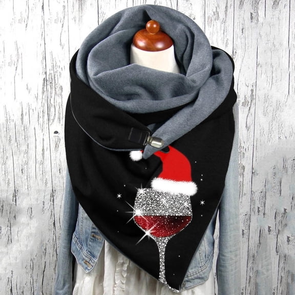 Universal Autumn Winter Warm Scarf Printed Elegant Double Layer Buckle Soft Comfortable Scarf Mens Fashion Scarves Shawl Wrap Mens Scarves Satin Silk Scarf Snow Scarfs for Women Vintage Scarves for