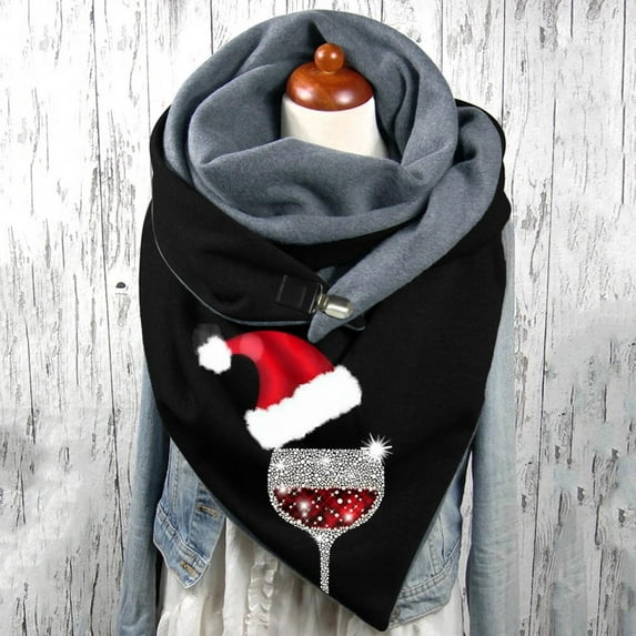Universal Autumn Winter Warm Scarf Printed Elegant Double Layer Buckle Soft Comfortable Scarf Winter Scarf for Women Cold Weather Womens Silk Head Scarves Peach Blanket Scarf Men's Scarves Blanket