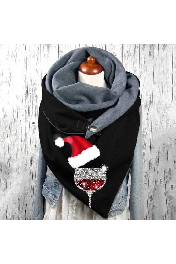Universal Autumn Winter Warm Scarf Printed Elegant Double Layer Buckle Soft Comfortable Scarf Winter Scarf for Women Cold Weather Womens Silk Head Scarves Peach Blanket Scarf Men's Scarves Blanket