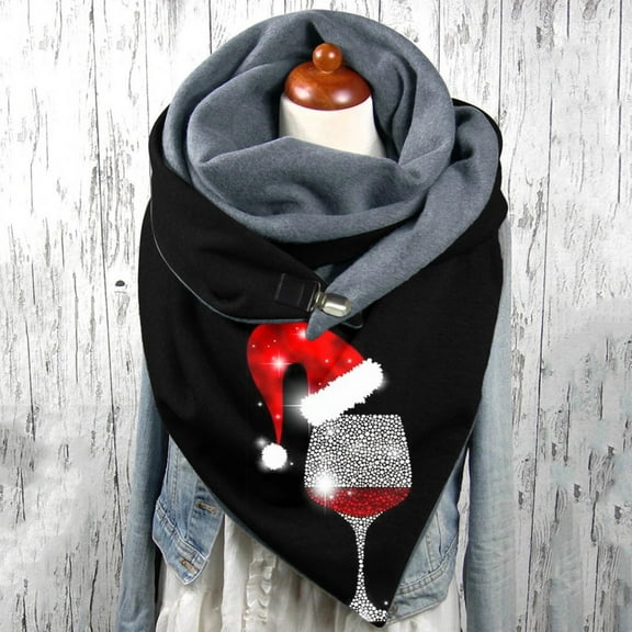 Universal Autumn Winter Warm Scarf Printed Elegant Double Layer Buckle Soft Comfortable Scarf Winter Scarf for Women Cold Weather Womens Silk Head Scarves Peach Blanket Scarf Men's Scarves Blanket