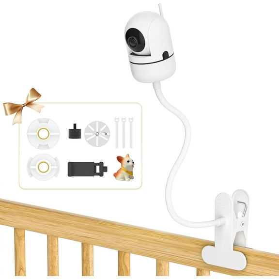 Universal Baby Monitor Mount for HelloBaby, Infant Optics, ANMEATE, Nanit Pro Baby Camera Mount Shelf- 19.4" Flexible Baby Monitor Crib Mount for Eufy, VTech, Owlet, VAVA and Most Baby Monitor Holder