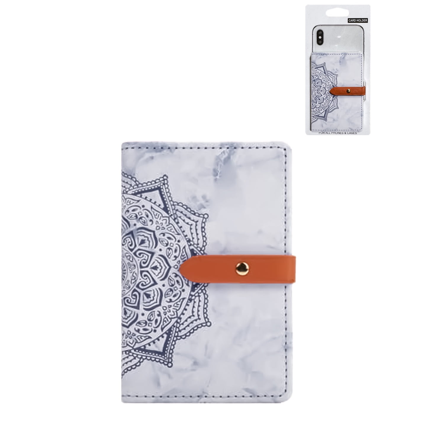Universal Back Mount Leather Card Sleeve for Phones - Purple