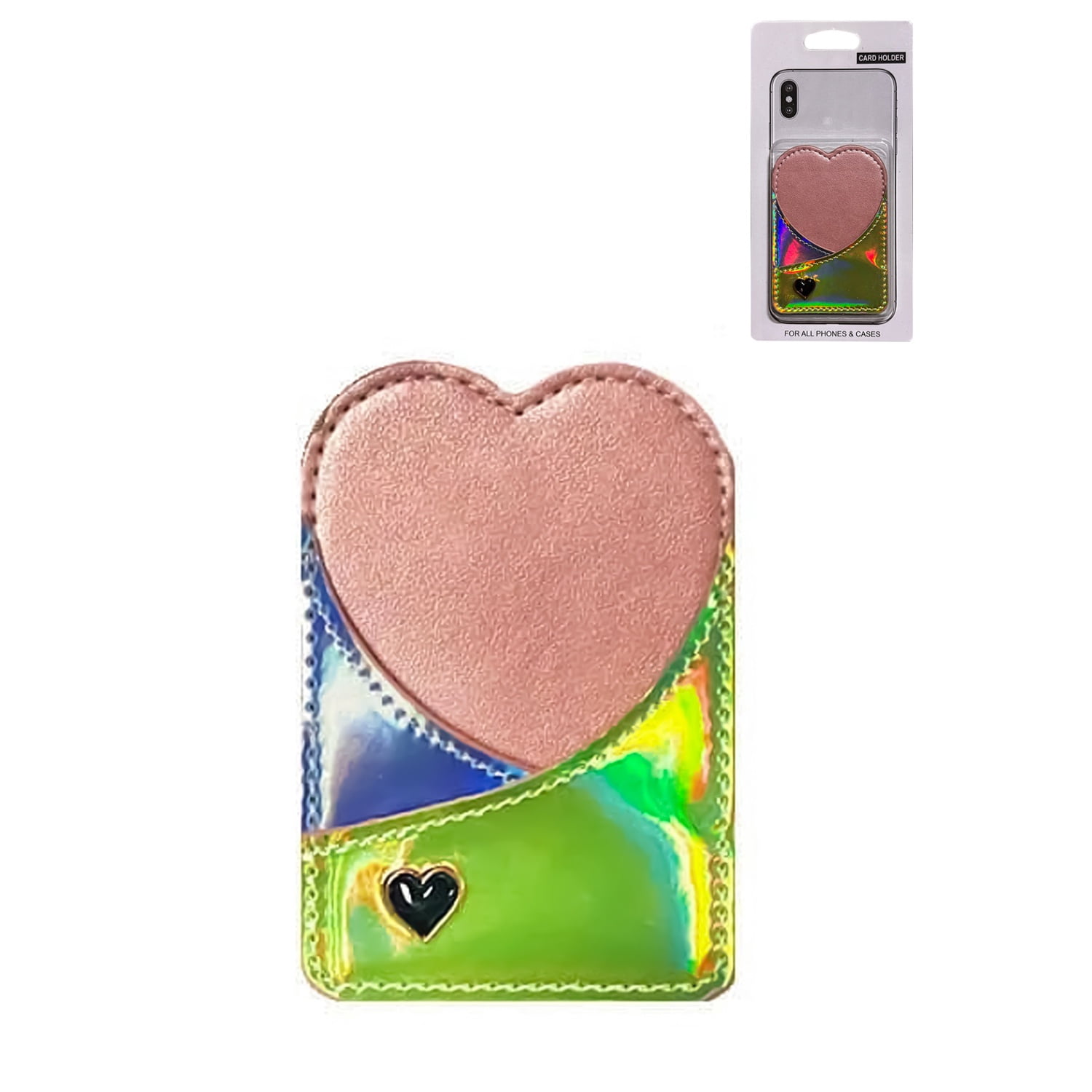 Universal Back Phone Heart Design Leather Card Slot