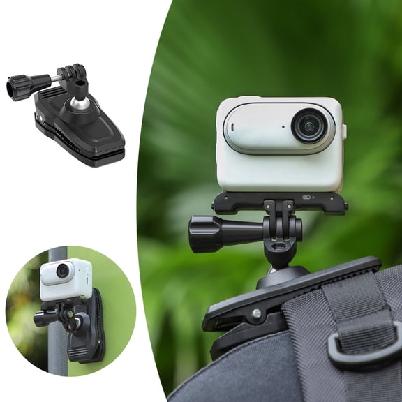 Universal Backpack Mount with 360° Rotation for Action Cameras Including X5 GO3 and Series