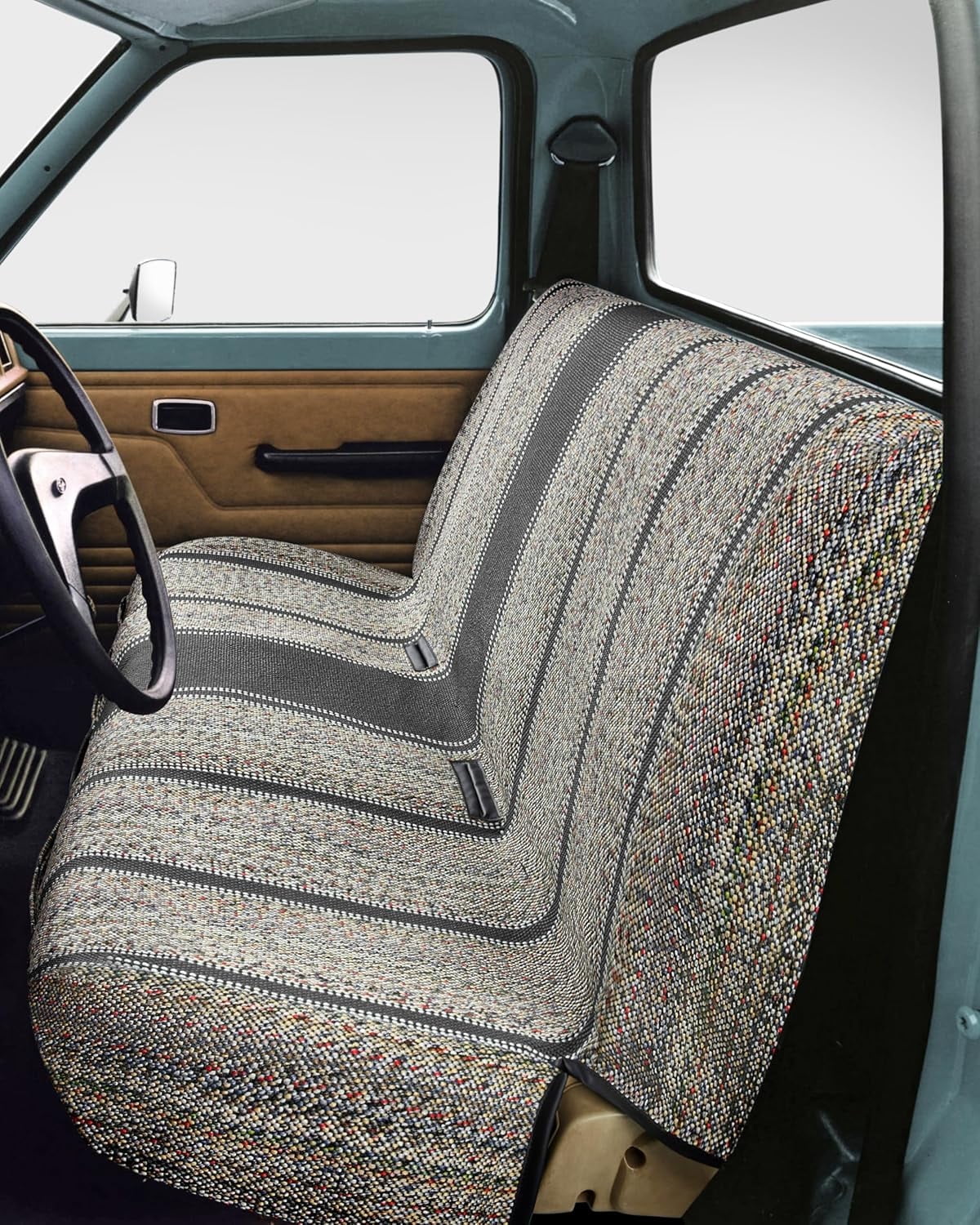 Universal Baja Saddle Blanket Bench Full Size Seat Cover Fits Ford, Chevrolet, Dodge, and Full Size Pickup Trucks (Red)