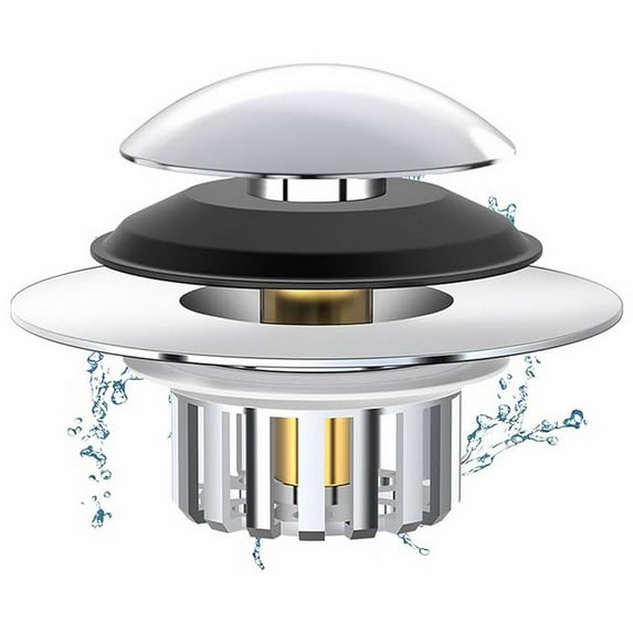 Universal Bath Drain Stopper and Cover, Bathtub Drain Stopper, Replaces Lift and Turn, Tip-Toe and Trip Lever drains for Tub, EZ Installation and Clearing, 1.4x2.0"