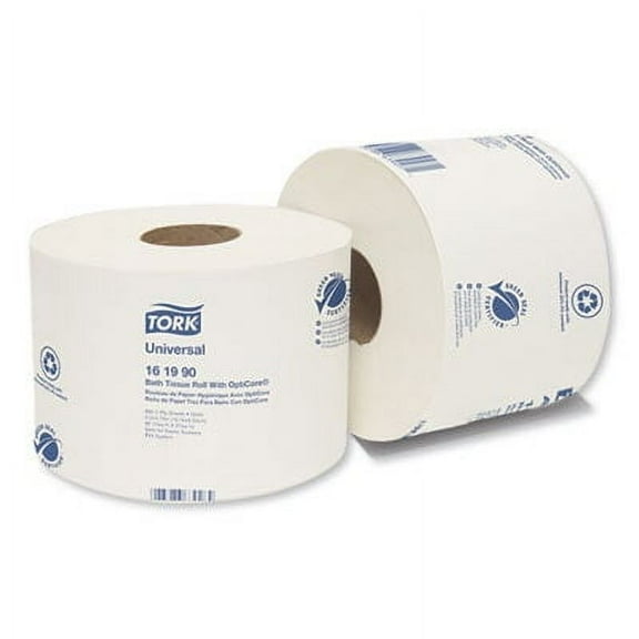 Universal Bath Tissue Roll With Opticore, Septic Safe, 2-Ply, White, 865 Sheets/Roll, 36/Carton