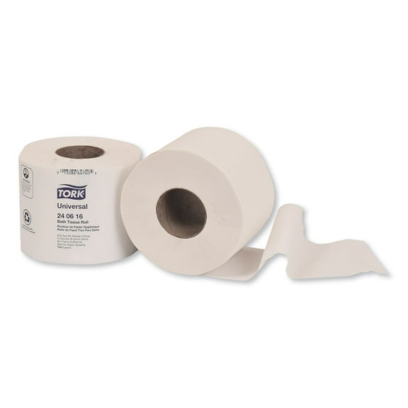 TORK Toilet Paper Roll White T34 - 2 Ply4" Length - 616 Sheets/Roll - 5" Roll Diameter - Leaf and Stitch embossing - White - Fiber - 48 / Carton