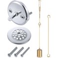 Universal Bath Tub Drain Linkage Assembly with Trip Lever and Strainer
