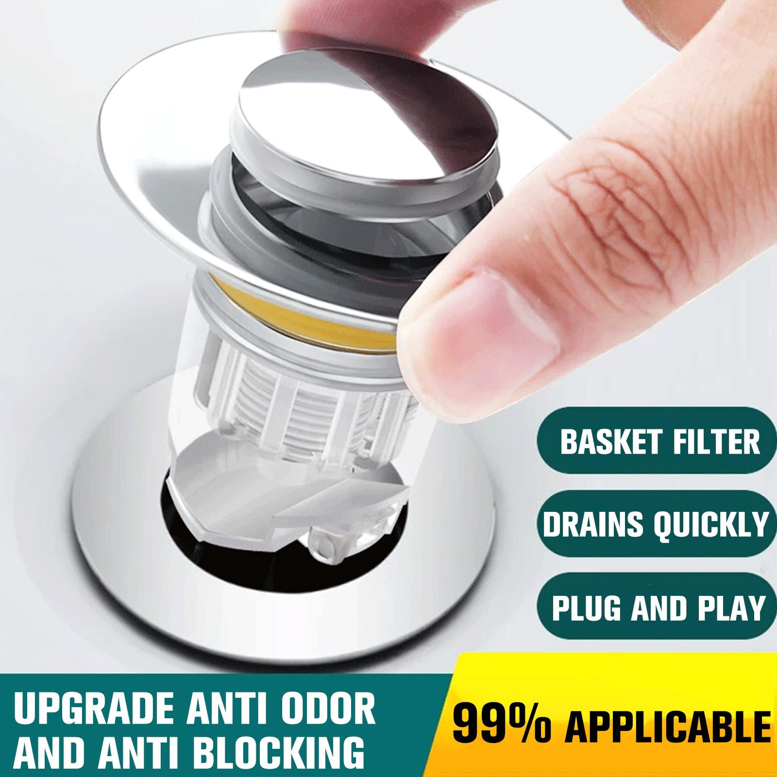 Universal Bathroom Sink Plug Stopper Wash Basin Core Up Filters Bounce ...