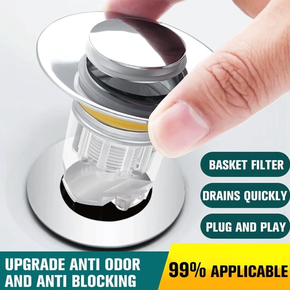 Universal Bathroom Sink Plug Stopper Wash Basin Core Up Filters Bounce