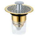 thumbnail image 1 of Universal Bathroom Sink Stopper, Basin Pop-Up Drain Filter, Bathroom Converter Sink Drain Strainer Plug with Basket Hair Catcher - Silver+Gold, 1 of 7