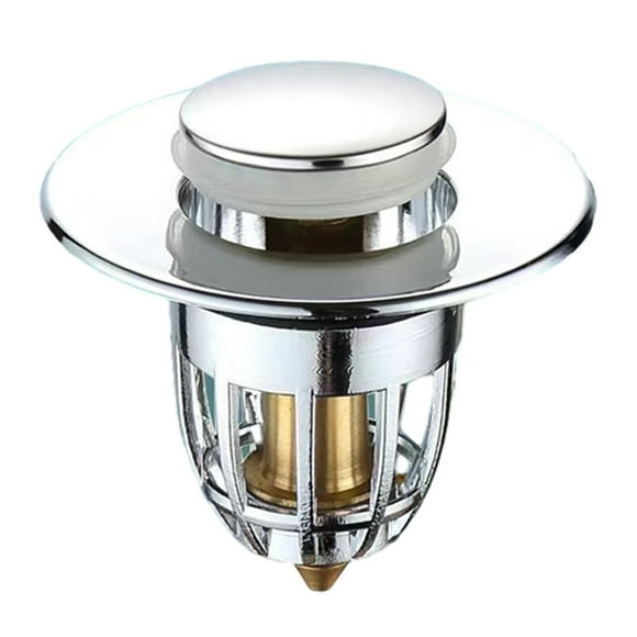 Universal Bathroom Sink Stopper with Hair Catcher, for 1.04-1.97 Inch Drain Hole, Spring Core Bathtub Drain Cover, Pop Up Sink Plug Basin Drain Strainer, Universal Basin Pop Up Bathroom Drain Stopper