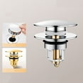 thumbnail image 1 of Universal Bathroom Sink Stopper - Upgraded Wash Basin Bounce Core Push Type Drain Filter, for1 1/8~1 1/4" Standard Drain Holes, Up Sink Drain Plug, Brushed Nickel, 1 of 6