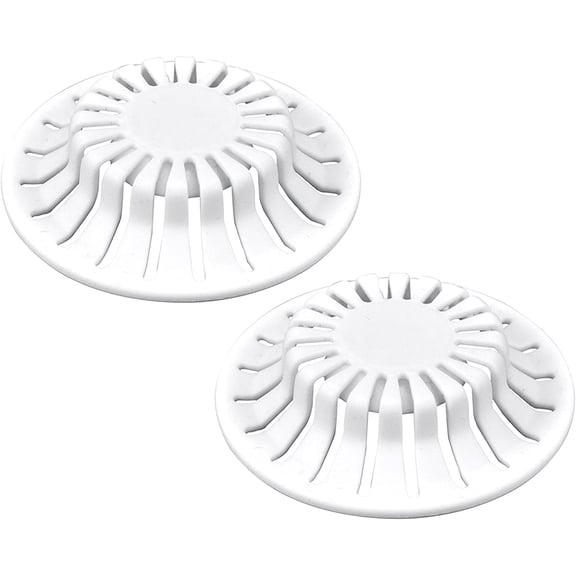 Universal Bathroom Sink Suction Cup Hair Catcher Strainer and Snare | For Pop-Up Stoppers | White | 2 Pack (10769)