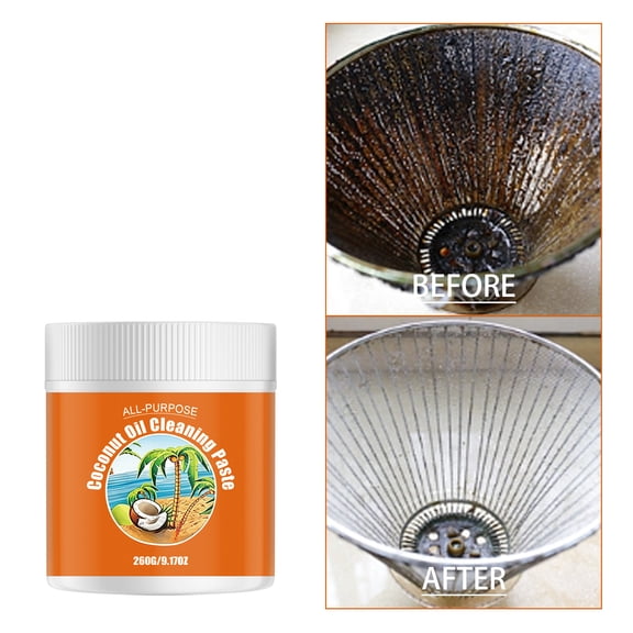 Universal Bathroom, Stainless Steel Polish, Tile and Grout Cleaner, Home Stain Cleaner, 260G Coconut Oil Polishing Paste 3.5X3 in for Ceramic Tile, Wood Table, Pool Tile, Granite