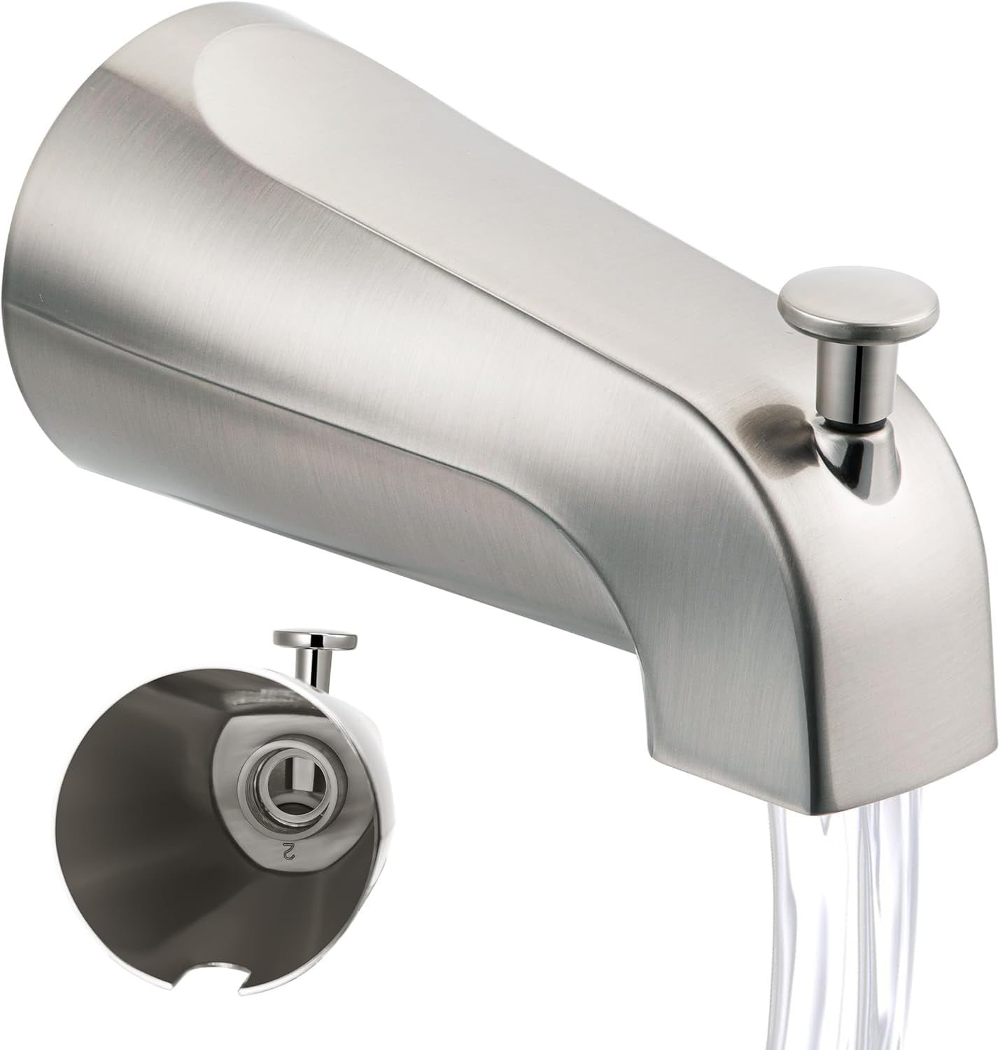Kingston Brass Wall Mount Kitchen Faucet, 4-5/16 Inch Spout Reach, Brushed Nickel, Solid Brass