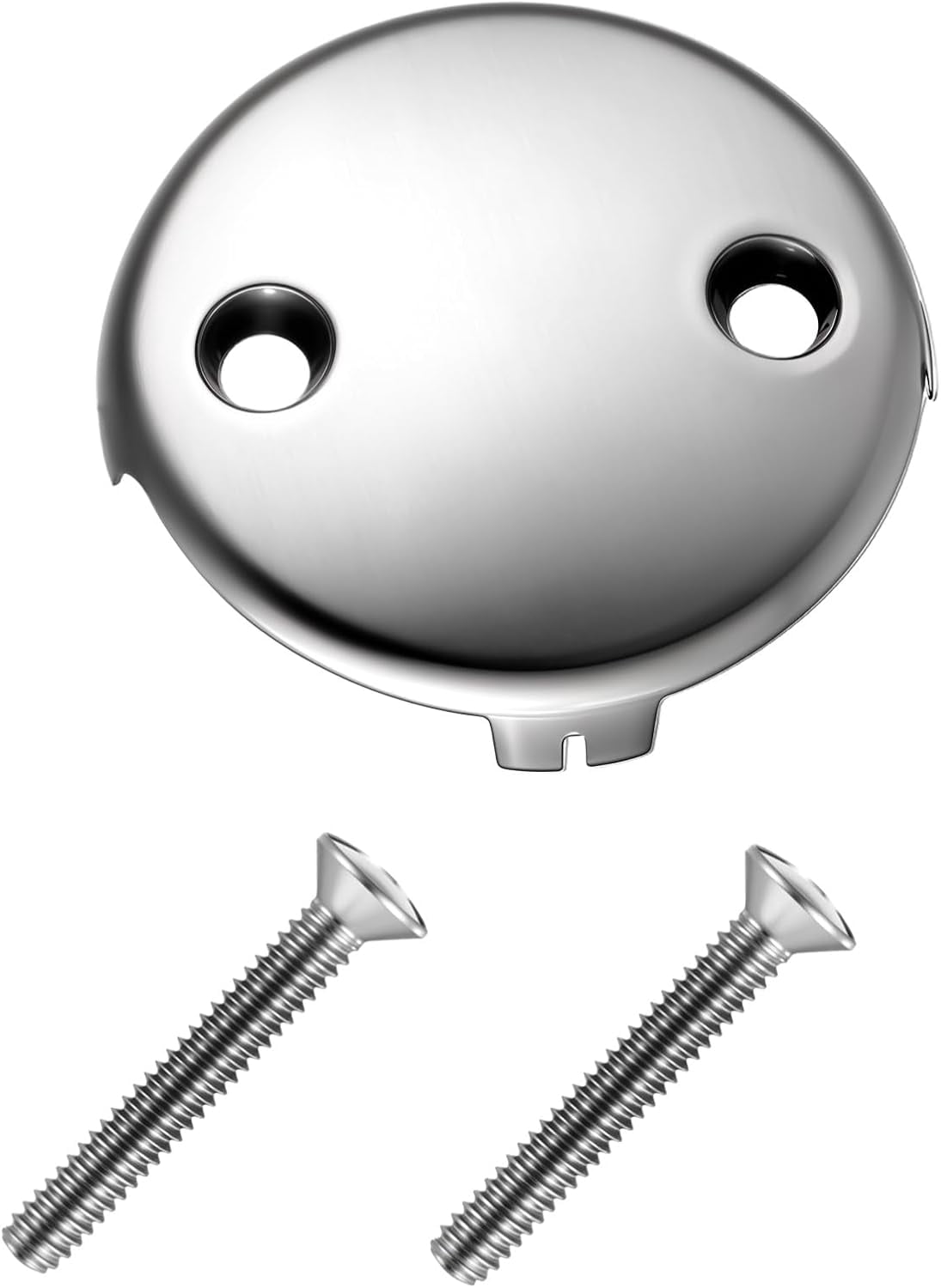 LT Easiyl 1PC Two Hole Bathtub Overflow Faceplate, Diameter 81mm, Hole Center Distance 50mm, Stainless Steel, Black Finish, With Screws