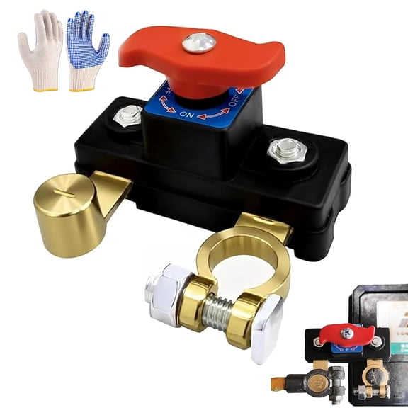 Universal Battery Disconnect & Leak Protector, 12V/24V Pure Copper Car Battery Protector, Instant Power Isolation, Smart Safeguard Keeps, Car Batterys Disconnect Switch for Car, Truck, SUV (#Copper)