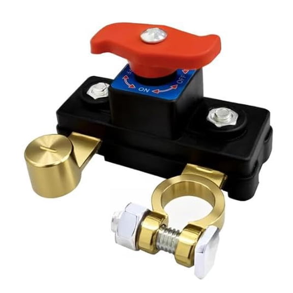 Universal Battery Disconnect & Leak Protector, Corta Corriente De Bateria, Battery Cut off Switch 12v-24v Heavy Duty, Pure Copper, Manual Adjustable Kill Switch for Truck Car Rv Boat (1pc)