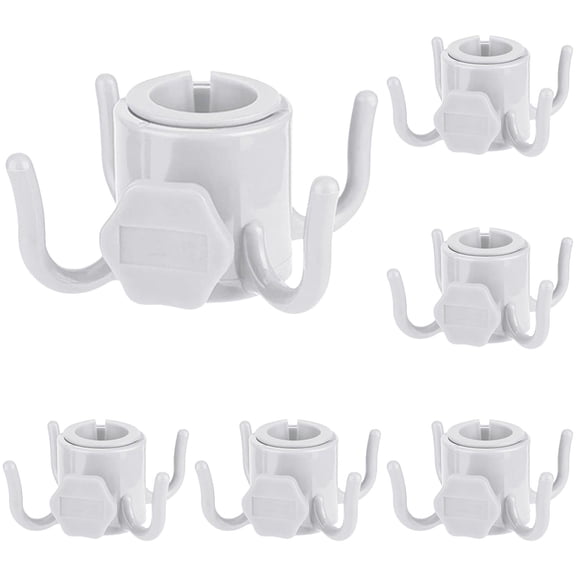 Universal Beach Umbrella Pole Hanging Hooks 5 Pack Beach Accessories Organizer for Towels Bags Hats Beach Gadgets Camping Essentials White