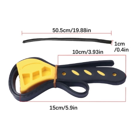 Universal Belt Wrench Tool with Rubber Strap Grip Adjustable Filter Wrench Bottle Opener for Automotive Repair Plumbing DIY Household and Outdoor Use