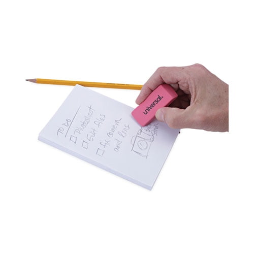Bevel Block Erasers, For Pencil Marks, Slanted-Edge Rectangular Block, Large, Pink, 20/Pack Bevel Block Erasers, For Pencil Marks, Slanted-Edge Rectangular Block, Large, Pink, 20/Pack