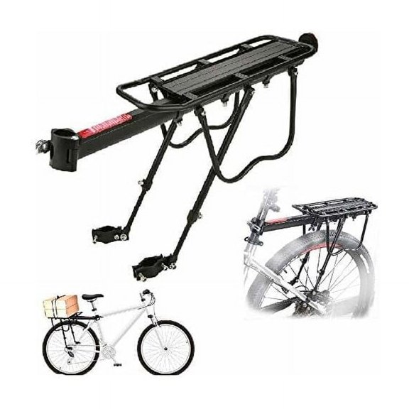 Universal Bike Luggage Rack, Bicycle Rear Rack Carrier Mtb Bike Bicycle Adjustable Aluminum Alloy Bike Rack, Load Capacity 25Kg-Style136