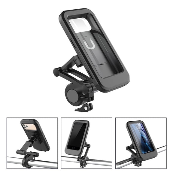 Universal Bike Phone Holder, 360 Rotation Motorcycle Phone Mount, Waterproof Anti-Vibration Handlebar Phone Stand Compatible with Most Smartphones