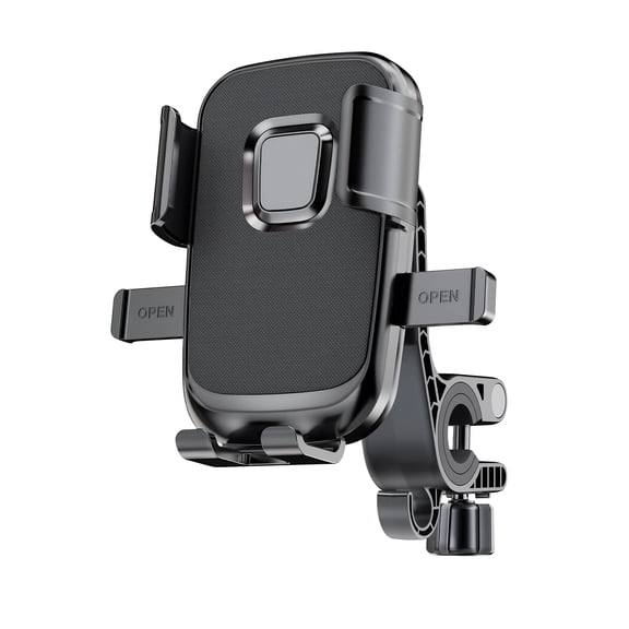 Universal Bike Phone Holder with Mechanical Lock, 360° Rotatable Motorcycle Phone Mount, Bicycle Handlebar Phone Mount, One-Hand Operation