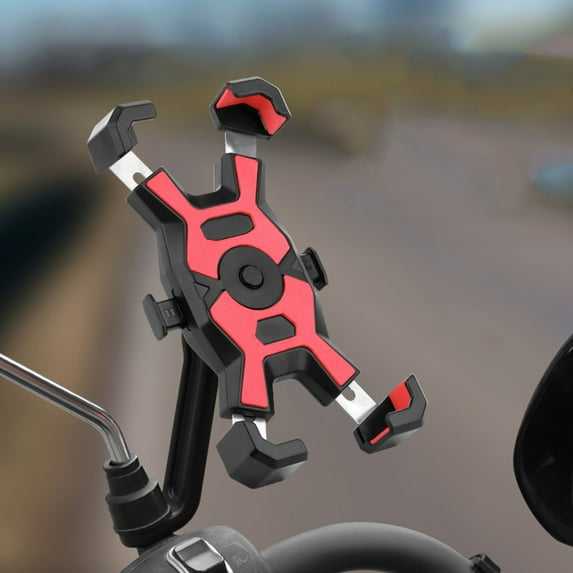 Universal Bike Phone Mount | 360° Adjustable Motorcycle Handlebar Holder | Shockproof 3-Claw Grip for 4-6.5" Phones | Includes Rearview Mirror & Installation Kit