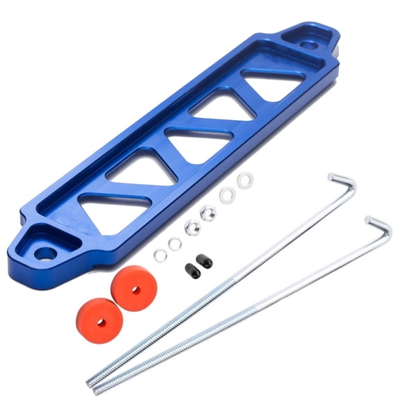 Universal Billet Aluminum Battery Tie Down Mount Bracket with 250mm(10") Stainless J Bolts for Car SUV RV Fits Group 24 34 35 Batteries