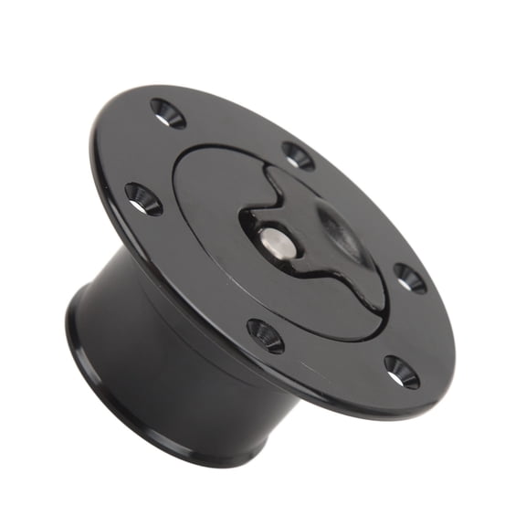 Universal Billet Aluminum Fuel Cell Surge Tank Cap Flush Mount 6 Bolts Open Type Black 39mm / 1.54 inches Inner Diameter Replacement Accessory for Automotive Modification