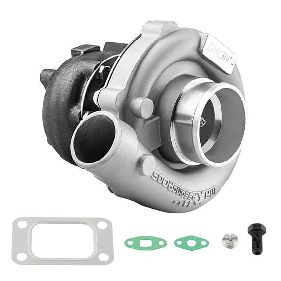 Universal Billet T04E T3/T4 Turbocharger Kit, 0.57 A/R, 1.5L-2.5L Engine, 400+HP, Oil Cooled, T3/T4 Flange, Matte Finish, Floating Bearing