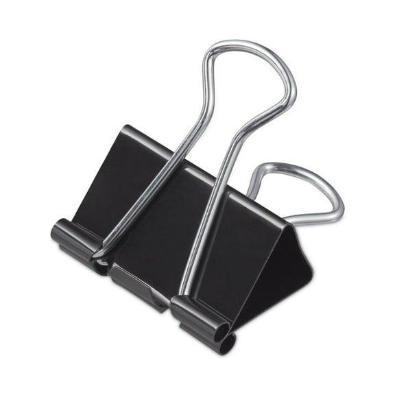 Universal Binder Clips, Medium, Black/Silver, 24 Count