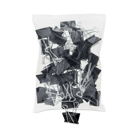 Universal Binder Clips Zip-Seal Bag Black & Silver, 36 Count
