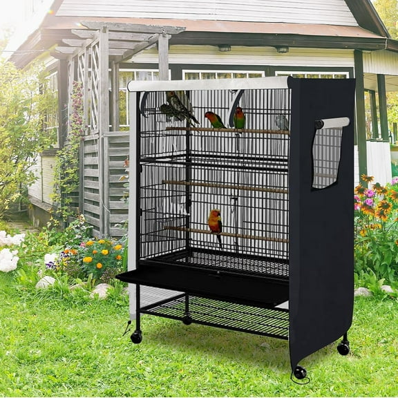 Universal Bird Cage Cover, Dark Colored Waterproof & Washable Night Cover for Pet Cages, Blocks Sunlight & , Fits Most 2-Tier Cages (L - 31”L×22”×41”H)
