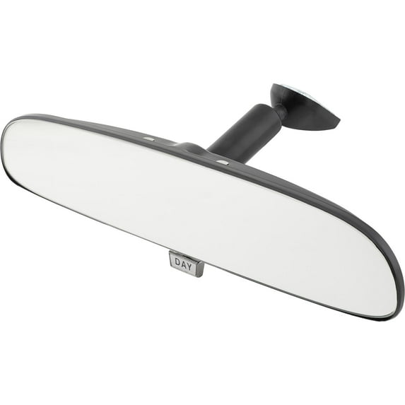 Speedway Motors Universal Black Day/Night Rear View Mirror with Glue-On Mount, Low Profile Interior Mirror for Mid and Full Size Cars, OEM-Style Replacement Design