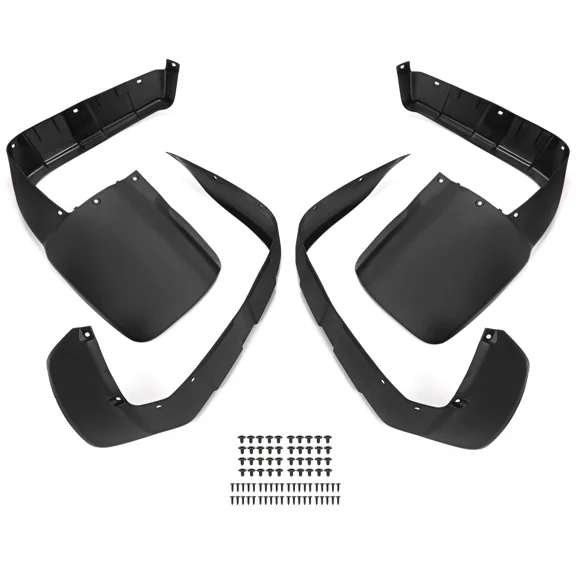 Universal Black Fender Flaps Splash Guards Mud Guards - Compatible with Four Trax TRX300 / TRX 300 FW ATV Models (1996-2000)