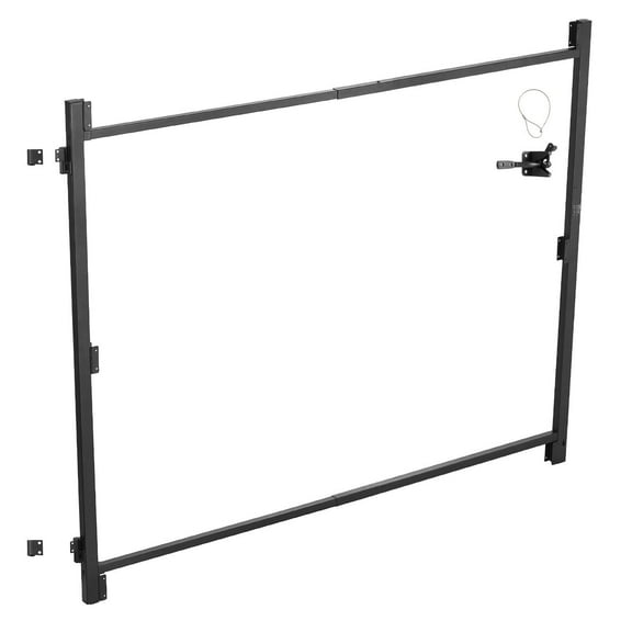 Universal Black Gate Kit for Fences, 36 to 60 in Wide, 6-7 Ft Tall Opening