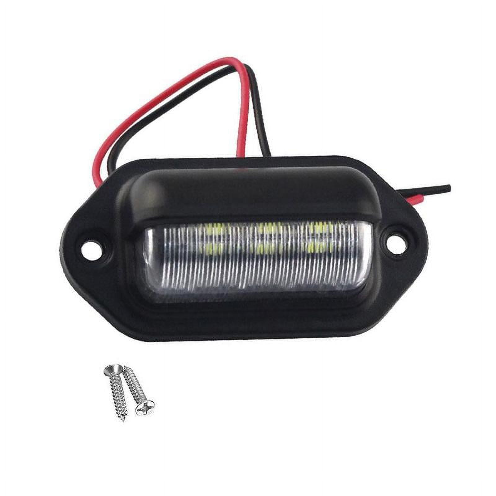 Universal Black Led License Plate Tag Lights Lamps Trailer For Truck Suv A6P6
