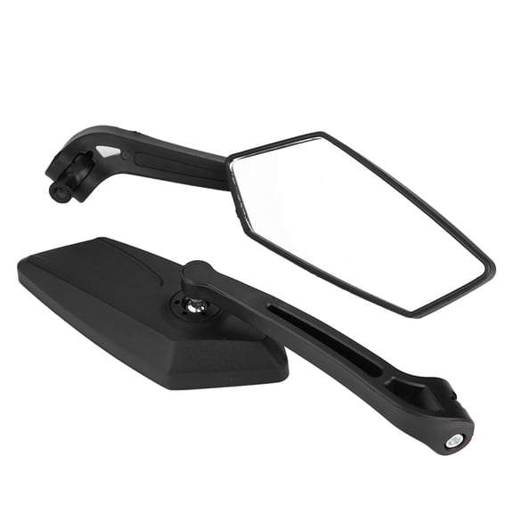 Universal Black Motorcycle Retro Side View Mirrors Dual Set L-Bar and R-Bar Motorbike Rearview Modification Kit (5.9 inches / 15.0 cm)