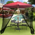 thumbnail image 1 of Universal Black Patio Umbrella Netting Screen with Double Zipper Door, Adjustable Height, Windproof Bottom, Fits 7-10ft Umbrellas, Outdoor Protection, 1 of 1